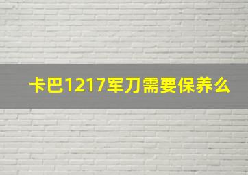 卡巴1217军刀需要保养么