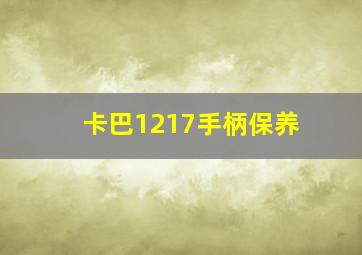 卡巴1217手柄保养