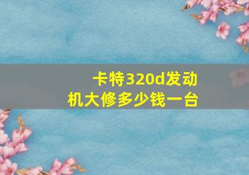 卡特320d发动机大修多少钱一台