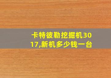 卡特彼勒挖掘机3017,新机多少钱一台