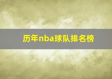 历年nba球队排名榜