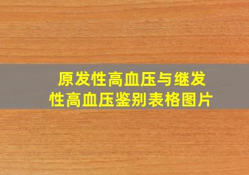 原发性高血压与继发性高血压鉴别表格图片