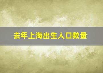 去年上海出生人口数量