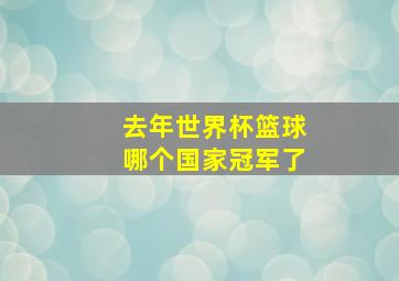 去年世界杯篮球哪个国家冠军了