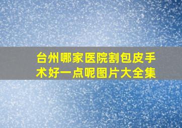 台州哪家医院割包皮手术好一点呢图片大全集