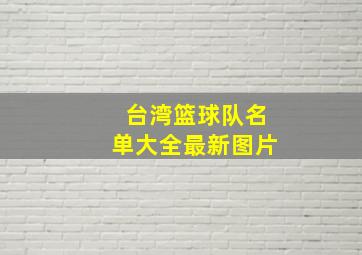 台湾篮球队名单大全最新图片