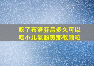 吃了布洛芬后多久可以吃小儿氨酚黄那敏颗粒