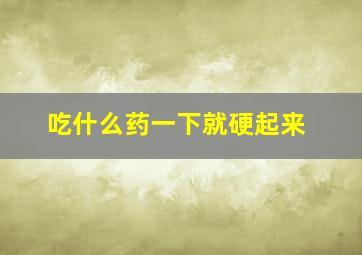 吃什么药一下就硬起来