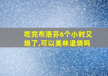 吃完布洛芬6个小时又烧了,可以美林退烧吗