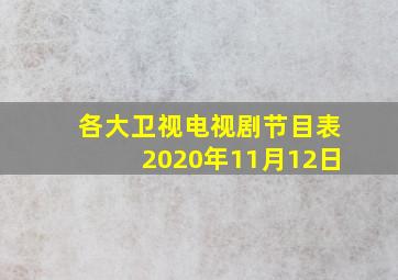 各大卫视电视剧节目表2020年11月12日