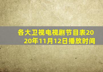 各大卫视电视剧节目表2020年11月12日播放时间