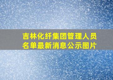 吉林化纤集团管理人员名单最新消息公示图片