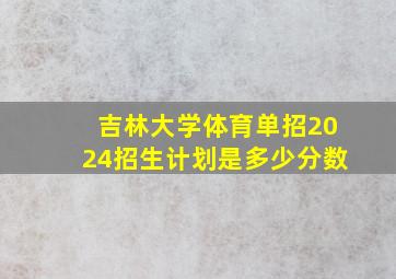 吉林大学体育单招2024招生计划是多少分数