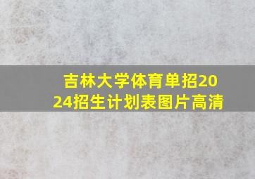 吉林大学体育单招2024招生计划表图片高清