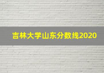 吉林大学山东分数线2020