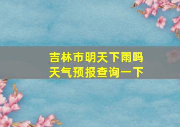 吉林市明天下雨吗天气预报查询一下