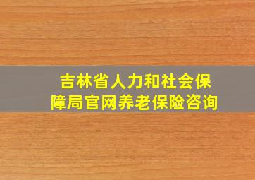 吉林省人力和社会保障局官网养老保险咨询