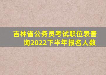 吉林省公务员考试职位表查询2022下半年报名人数