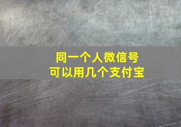 同一个人微信号可以用几个支付宝