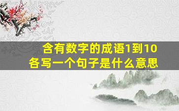 含有数字的成语1到10各写一个句子是什么意思