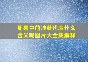 周易中的坤卦代表什么含义呢图片大全集解释