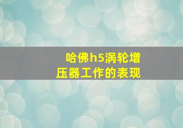 哈佛h5涡轮增压器工作的表现