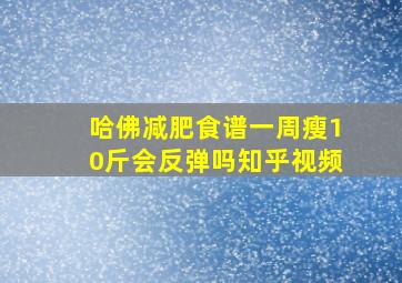 哈佛减肥食谱一周瘦10斤会反弹吗知乎视频