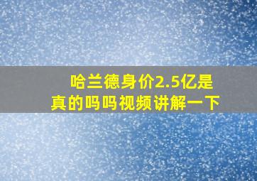 哈兰德身价2.5亿是真的吗吗视频讲解一下