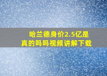 哈兰德身价2.5亿是真的吗吗视频讲解下载