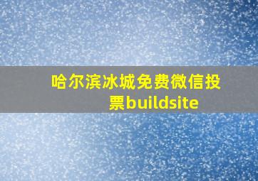 哈尔滨冰城免费微信投票buildsite