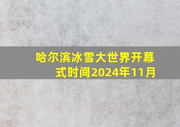 哈尔滨冰雪大世界开幕式时间2024年11月