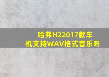 哈弗H22017款车机支持WAV格式音乐吗