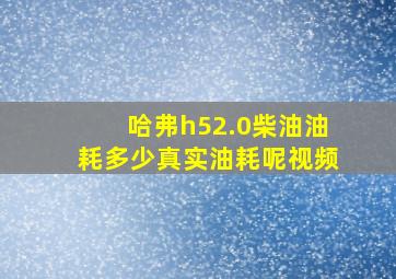 哈弗h52.0柴油油耗多少真实油耗呢视频