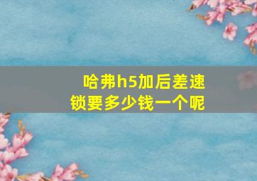 哈弗h5加后差速锁要多少钱一个呢