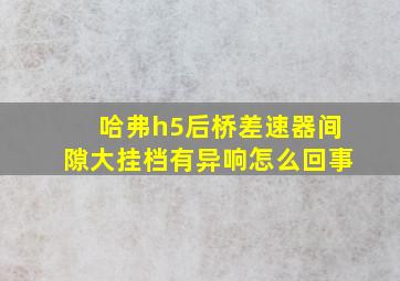 哈弗h5后桥差速器间隙大挂档有异响怎么回事