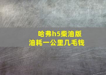 哈弗h5柴油版油耗一公里几毛钱