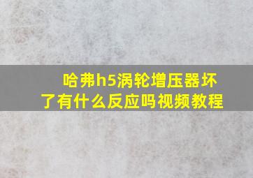 哈弗h5涡轮增压器坏了有什么反应吗视频教程