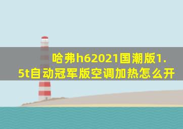 哈弗h62021国潮版1.5t自动冠军版空调加热怎么开