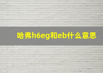 哈弗h6eg和eb什么意思