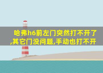 哈弗h6前左门突然打不开了,其它门没问题,手动也打不开