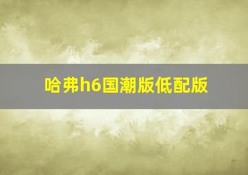 哈弗h6国潮版低配版