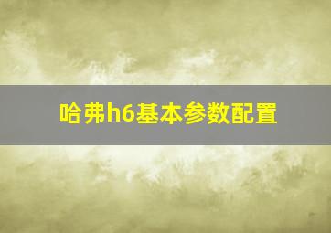 哈弗h6基本参数配置