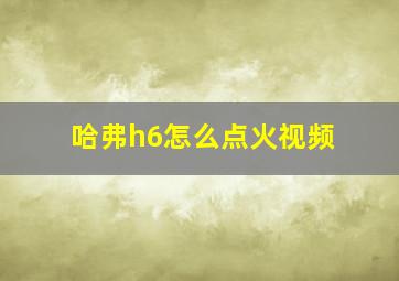 哈弗h6怎么点火视频