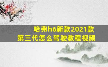 哈弗h6新款2021款第三代怎么驾驶教程视频