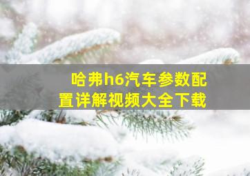 哈弗h6汽车参数配置详解视频大全下载