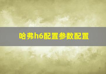 哈弗h6配置参数配置