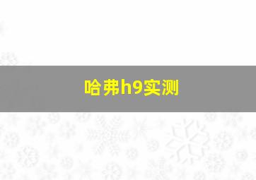 哈弗h9实测