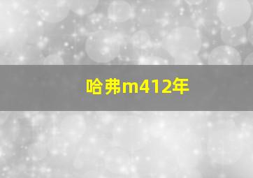 哈弗m412年