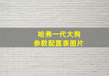 哈弗一代大狗参数配置表图片