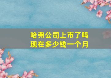 哈弗公司上市了吗现在多少钱一个月